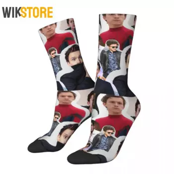 Модные мужские носки Harajuku Tom Holland, спортивные женские дышащие милые носки, Осень-зима