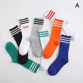 Модные новые спортивные высокие носки, однотонные мужские и женские хлопковые носки AD Clover, носки в полоску