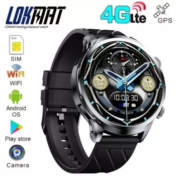 Модные Смарт-часы LOKMAT с круглым экраном 1,85 дюйма, 4G, SIM-карта, HD-камера, видеозвонок с Google Play, GPS, Wi-Fi, для мужчин и женщин