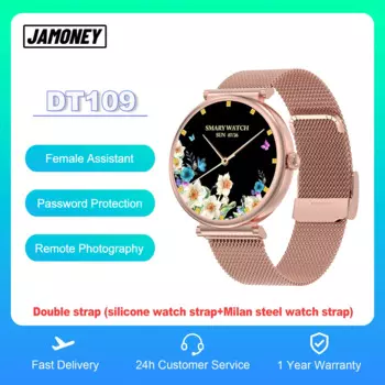 Модные женские Смарт-часы DT109, HD AMOLED экран, Bluetooth, телефонные звонки, Женский помощник, защита паролем, Смарт-часы DT 109