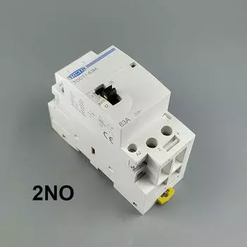 TOCT1 2P 63A 220 В/230 В 50/60 Гц Бытовой модульный контактор переменного тока на DIN-рейку с ручным переключателем управления 2НО или 1НО 1НЗ или 2НЗ