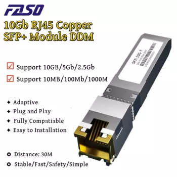 Модуль приемопередатчика SFP + до RJ45, 10 ГБ, медный модуль Ethernet RJ45 10 ГБ для Cisco/Mikrotik/Netgear/TP-Link, оптоволоконный переключатель
