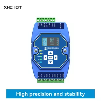 Модуль сбора температуры 6-полосный Тип K, термопара Ethernet RS485 с OLED дисплеем, модель Modbus XHCIOT