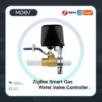 MOES ZigBee 3.0 Умный контроллер газового водяного клапана Пульт дистанционного управления Echo Plus Голосовое управление, работа с Alexa Google Home