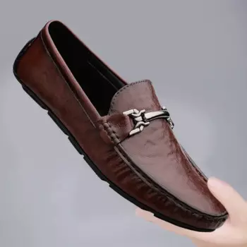Мокасины мужские из натуральной кожи, лоферы, деловой стиль, повседневные ленивые, в британском стиле