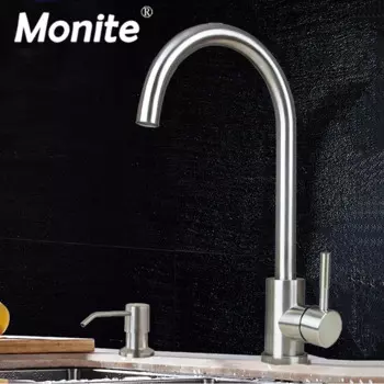 Monite 360 Поворотный Носик сосуд кухонный кран для раковины кран для крепления на палубе смеситель современный новый полированный хром кухонный кран с одной ручкой