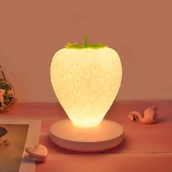 MOONBIFFY Ночник-лампа клубника силиконовый USB