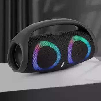 Мощный динамик Bluetooth портативный RGB цветной свет водонепроницаемый беспроводной ультрабасовый громкоговоритель 360 стереозвук вокруг TWS FM динамик