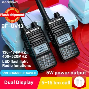 Мощный портативный трансивер Baofeng с UHF VHF, двухдиапазонное Дистанционное радио, Любительское, двустороннее радио Tpye-C, Прямая зарядка
