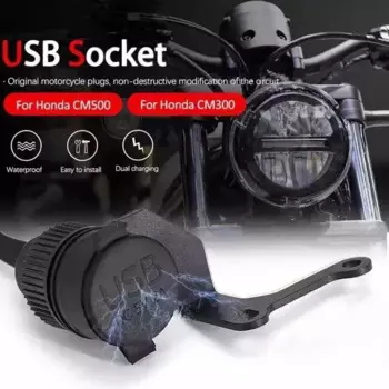 Мотоциклетная зажигалка с двумя USB-портами и адаптером 5V-2A, подходит для Honda Rebel CM500 300 ABS