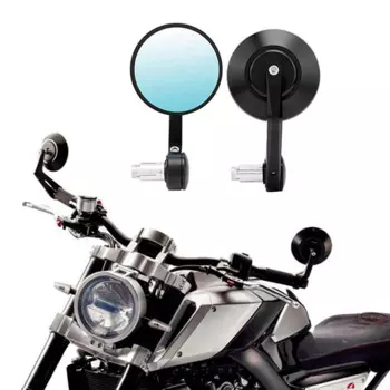 Мотоциклетное зеркало заднего вида, черное 7/8 дюйма, круглое CNC Cafe Racer, запчасти для мотоцикла, боковое зеркало, балка, мотоцикл для Kawasaki Black