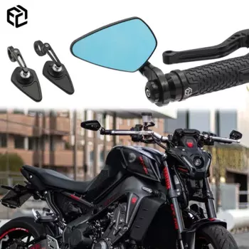 Мотоциклетное зеркало заднего вида с ромбами для YAMAHA MT09 MT03 YZF R1 R6 R7, синее стекло, аксессуары для мотоциклов HD