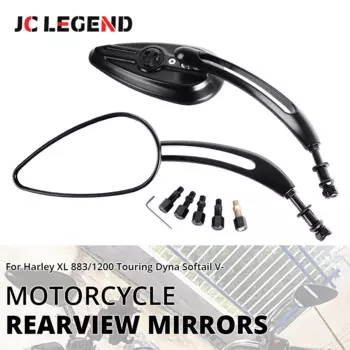 Мотоциклетные боковые зеркала заднего вида с черепом для Harley Touring Street Glide Softail Fat Boy Dyna XL 883 1200 V-образные части