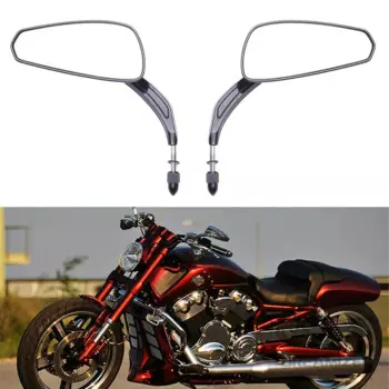 Мотоциклетные левые и правые зеркала заднего вида для Harley Davidson Street Glide Road King, Сменное Черное и хромированное боковое зеркало