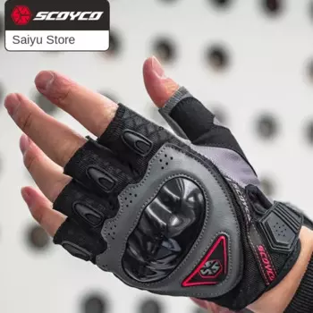 Мотоциклетные перчатки SCOYCO MC77D, дышащие рукавицы с открытыми пальцами, для мужчин и женщин, оснащение для верховой езды с сенсорным экраном