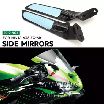 Мотоциклетные зеркала заднего вида, боковое зеркало, крыло ветра для Kawasaki Ninja 636 ZX-6R ZX6R 2019-2024 2023 2022 2021