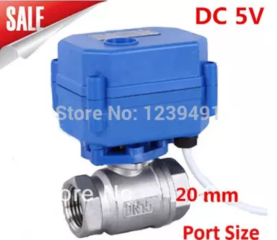 Моторизованный шаровой клапан 3/4 "DN20 DC5V CR04 провода 2 way Нержавеющая сталь 304 Электрический шаровой кран