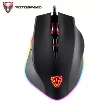 Motospeed V80 игровая офисная мышь PMW 3325 USB Проводная 8 клавиш 5000 DPI эргономичная RGB подсветка оптический макропривод для ПК ноутбука