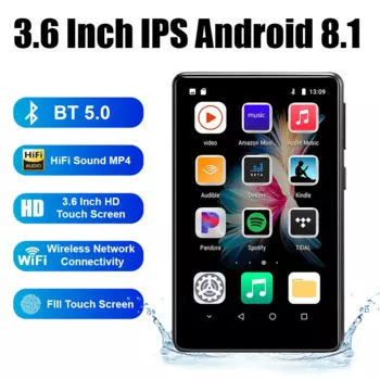 MP3-плеер с Bluetooth и Wi-Fi 3,6-дюймовый MP3-плеер с полным сенсорным экраном и потоковый музыкальный плеер Spotify Android