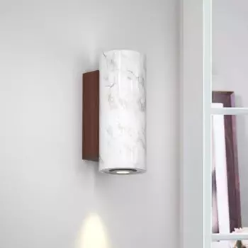 Мраморная настенная лампа Wabi-Sabi, настенная лампа из твердой древесины для спальни, гостиной, домашнего декора, настенная лампа для коридора, балкона, настенная лампа