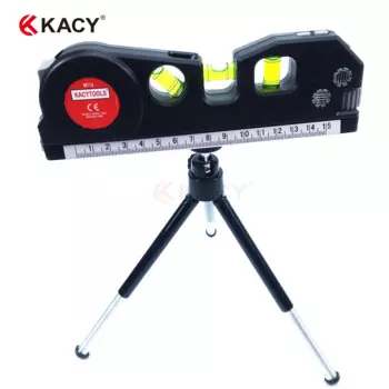 Мульти-функциональный портативный лазерный уровень kacytools MT16 4 в 1, 2 линии, 1 точка, крест, умный профессиональный уровень с 3 м измерительной лентой и мини-штативом