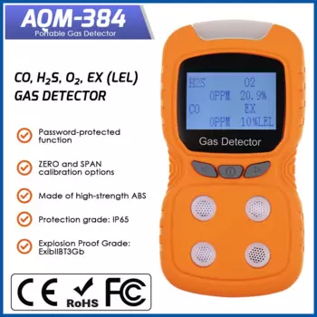 Мультигазовый детектор Газовый счетчик O2 H2S CO LEL 4 в 1, кислород, сероводород, детектор утечки горючего газа