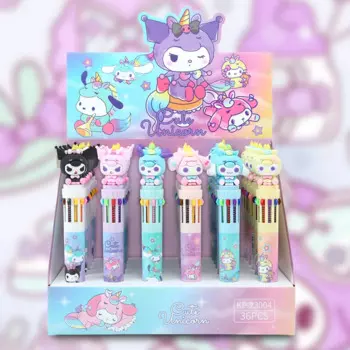Мультяшная милая Шариковая ручка Sanrio Kuromi Cinnamoroll 10 цветов Ручка 4 цвета