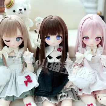 Мультяшные аниме тонкие челки косы 1/3 1/4 BJD парик длинный женский парик «сделай сам» наряд кукольные волосы подарок для девочек куклы аксессуары
