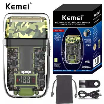 Мужская аккумуляторная электробритва Kemei TX7 для волос и бороды