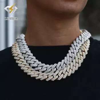 Мужская цепь из серебра 2023 пробы, с муассанитом, 20 мм