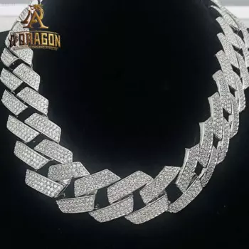 Мужская цепочка из серебра 925 пробы, с муассанитом, 15 мм