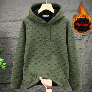 Мужская Флисовая Толстовка с капюшоном, размеры до 10XL