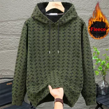 Мужская Флисовая Толстовка с капюшоном, размеры до 10XL