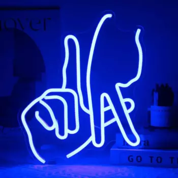 Мужская неоновая пещера Los Angeles Gesture, украшение, неоновая настенная вывеска с пальцами для стены, спальни, гаража, украшение игровой комнаты