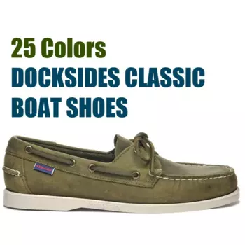 Мужская обувь Homme Authentic Sebago Docksides — кожаные топсайдеры премиум-класса со шнуровкой и мокрым носком, лоферы на плоской подошве AB326