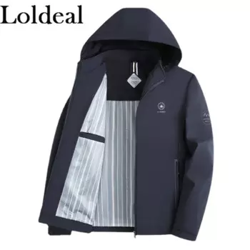 Мужская повседневная куртка Loldeal, верхняя одежда со съемным капюшоном.