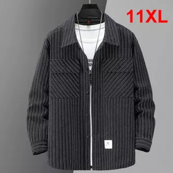 Мужская повседневная винтажная куртка в полоску, размеры 10XL, 11XL