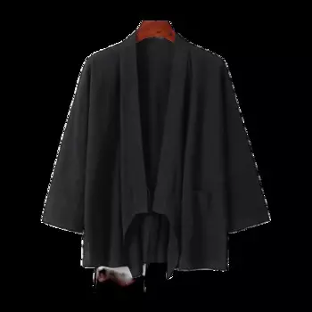 Мужская рубашка Hanfu, свободная облегающая Мужская одежда, в китайском стиле, из хлопка и льна, мужская повседневная куртка Тан с длинными рукавами, для лета