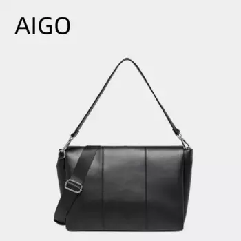 Мужская сумка-мессенджер AIGO, водонепроницаемый мини-портфель из искусственной кожи для ноутбука, сумка-тоут на ремне для студентов колледжа