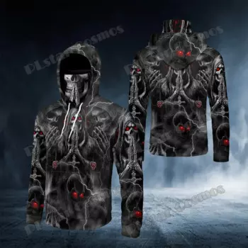 Мужская толстовка с капюшоном Grim Reaper Pray Ghost Skull 3D