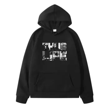 Мужская толстовка с капюшоном Thug Life, осенняя одежда из чистого хлопка, Свитшот в стиле Харадзюку, 2024
