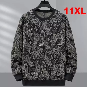 Мужская винтажная Толстовка с принтом пейсли, размеры до 10XL
