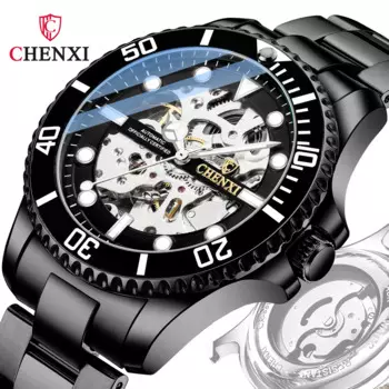 Мужские часы CHENXI 8805, автоматические механические часы с отверстиями, мужские деловые модные наручные часы со стальным ремешком, мужские часы