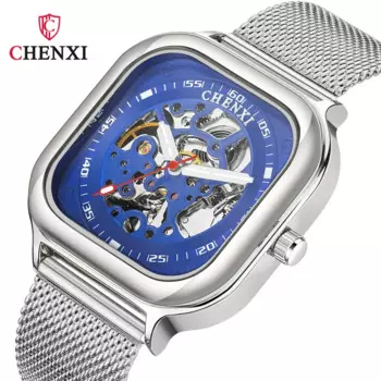 Мужские часы CHENXI 8810, квадратные автоматические механические часы для мужчин, повседневные водонепроницаемые светящиеся мужские наручные часы, мужские часы
