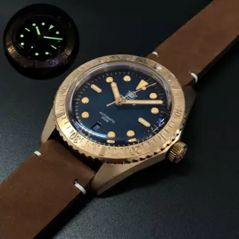 Мужские часы для дайвинга, роскошные мужские спортивные часы STEELDIVE из бронзы, водонепроницаемые механические наручные часы 200 м, сапфировые, швейцарские, светящиеся