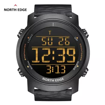 Мужские Цифровые часы NORTH EDGE 50 м, водонепроницаемые спортивные часы на открытом воздухе, модный светодиодный светильник, секундомер, наручные часы, мужские часы Reloj Hombre
