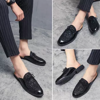 Мужские кожаные шлепанцы Tenis Masculino, черные повседневные легкие шлепанцы на плоской подошве