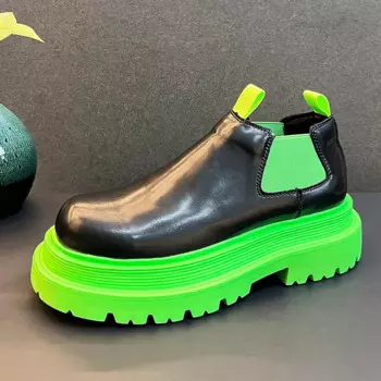 Мужские модные повседневные кроссовки на массивной подошве, сезон весна-лето-осень, роскошные дизайнерские Молодежные трендовые Ботинки Челси без шнуровки, мужские ботинки
