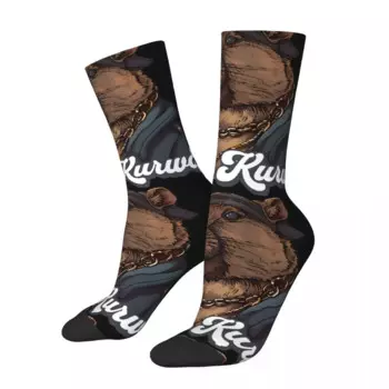 Мужские носки Beaver в стиле ретро Harajuku Bobr Kurwa, уличный стиль, Необычные Короткие Носки с рисунком