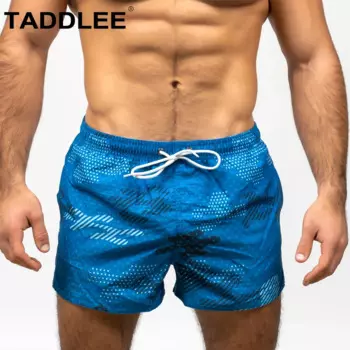 Мужские пляжные шорты Taddlee, брендовые плавки, плавки для серфинга, быстросохнущая одежда для купания